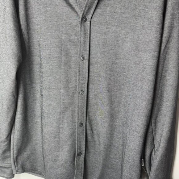 DKNY Men's Semi-Formal Button down collared Long Sleeve Top Gray Large - Picture 2 of 8